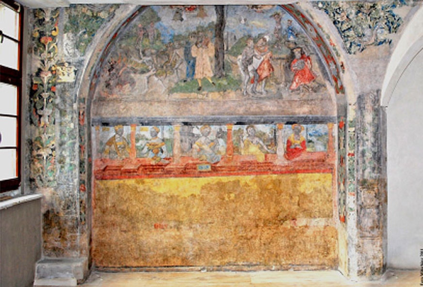 Wandmalereien von 1529 (rechts)