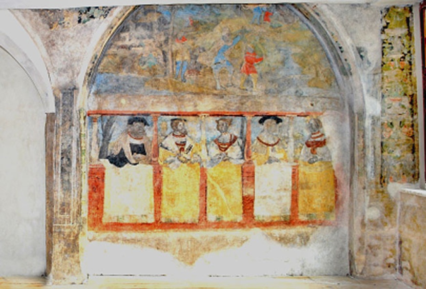 Wandmalereien von 1529 (links)